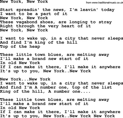 New York, New York (Lyrics) 